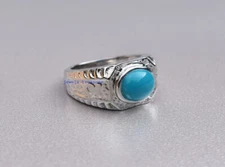 Natural Turquoise Gemstone 925 Sterling silver Ring For Men's#5561