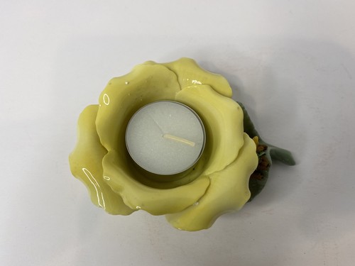 Boyds Bears BLOOMIN FLUTTERBY Bumble BEE Porcelain Tea Light Yellow Rose Flower - Picture 6 of 12
