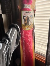 Pink Braiding Hair Pre stretched Prestretched Braiding Hair Extensions Colore...