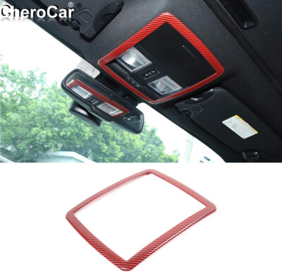 Red Carbon Fiber Roof Reading Light Cover Lamp Trim for Dodge Challenger 2010-20