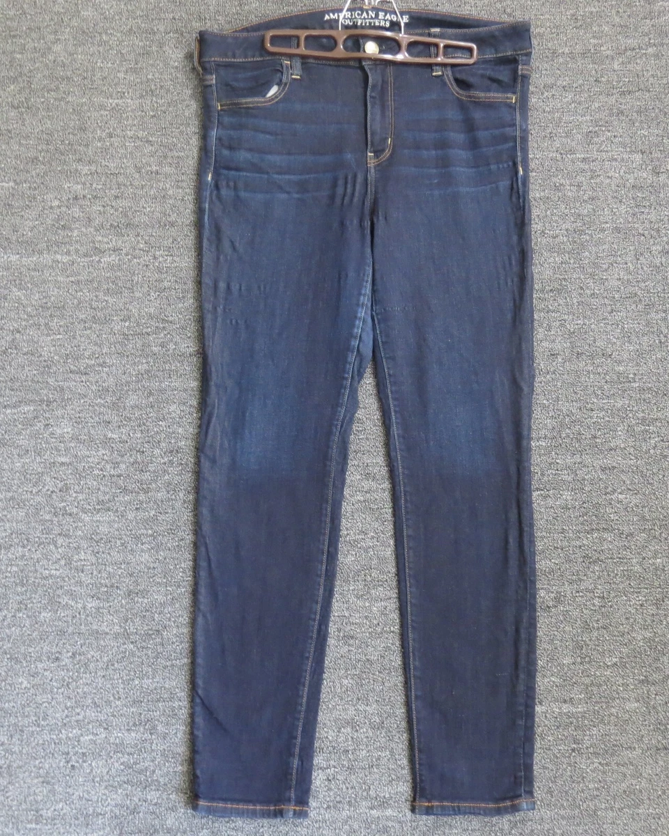 American Eagle Jean Jeggings Super Stretch Womens Size 14 Dark Wash Blue