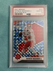 2021 Patrick Mahomes Mosaic AFC Reactive Blue Prizm (#221) PSA 10 (Pop 69)