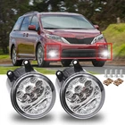 FIT 2011-2017 Toyota Sienna Clear Lens Pair Bumper Fog Light Lamp Replacement