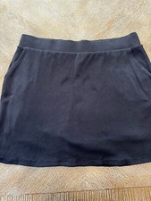 Croft  Barrow Black Mini Skort Large Elastic Waist 34  Length 17  Pockets