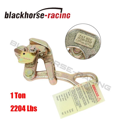 BLACKHORSE-RACING-USA 1 Ton Cable Wire Rope Alloy Steel Haven Grip Jaw Puller 2204 Lbs US