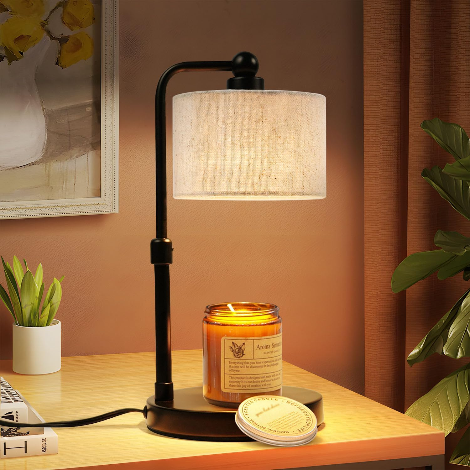 Dimmable Candle Warmer Lamp with Timer and Adjustable Height-image