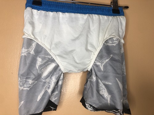 Sea Life Co Boys Size XS Swimwear Shorts Black White Shark Drawstring Waist - Picture 11 of 12