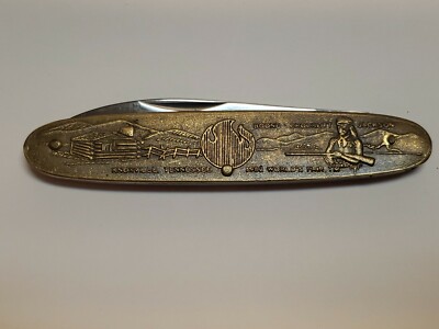 PARKER CUT CO KNIFE MADE IN JAPAN 1982 TENNESSEE WORLDS FAIR BRASS