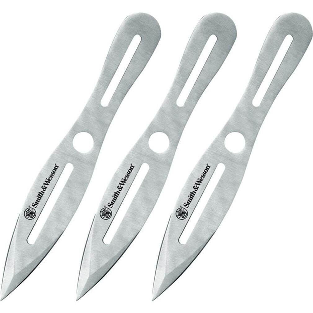 Smith & Wesson 3 Pack 10'' Carbon Steel Throwing Knives, w/ Sheath SWTK10CP NEW