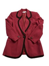 Christian Dior Vintage 1-button Womens blazer Wool 6 Made in USA Red/Brown READ