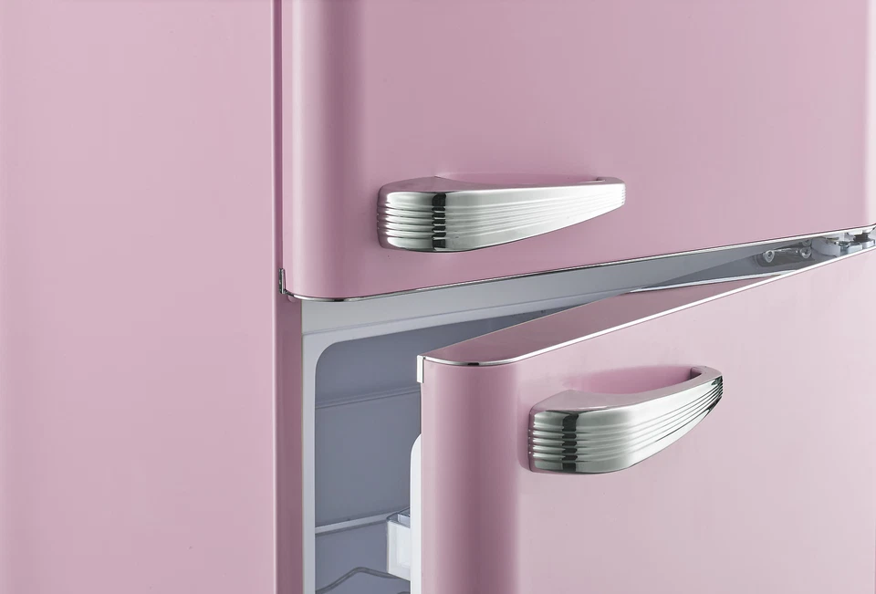 Wolkenstein Retro Kühl-Gefrierkombination Pink 249L 55cm Breit KG250.4RT - Bild 4 von 4