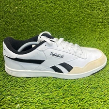 Reebok Royal Techque Mens Size 11.5 White Black Casual Leather Shoes Sneakers