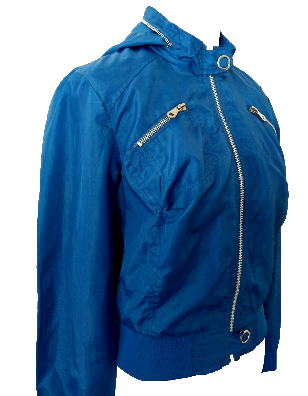 EVOLUTION CROPPED WINDBREAKER JACKET BLUE LINED H… - image 8