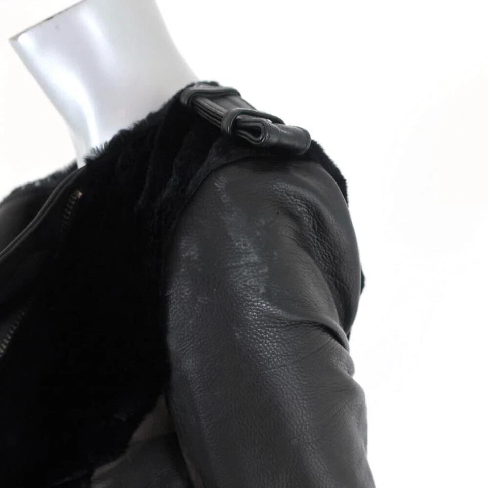 A.L.C. Chaqueta Moto Sadie Cuero Negro y Piel de Canguro Talla 2 Foto 3 de 4
