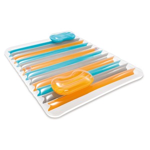 Intex Colorful Inflatable Double Pool Lounge Mat + Pillows/Cup Holders | 56897EP