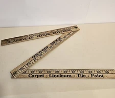 Vintage Wood Tri-Fold 3 Ruler Yardstick Advertising Blairsville Double Sided