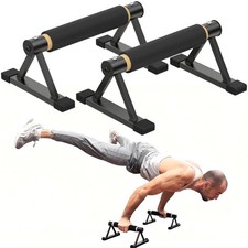 Solid Wood Parallettes Push Up Bars Anti-Slip 600 Lbs Calisthenics Floor Stand