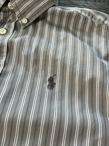 Ralph Lauren Boys Medium 10-12 Multi Color Striped Long Sleeve Button Shirt Pony - Picture 6 of 7