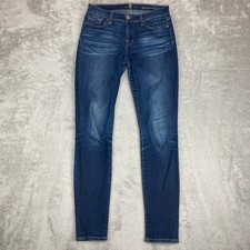7 For All Mankind Gwenevere Skinny Jeans Women's Size 26 Dark Wash Stretch Denim