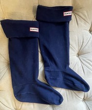 Hunter Boot Socks Navy Blue Fleece Liner Inserts Large Women