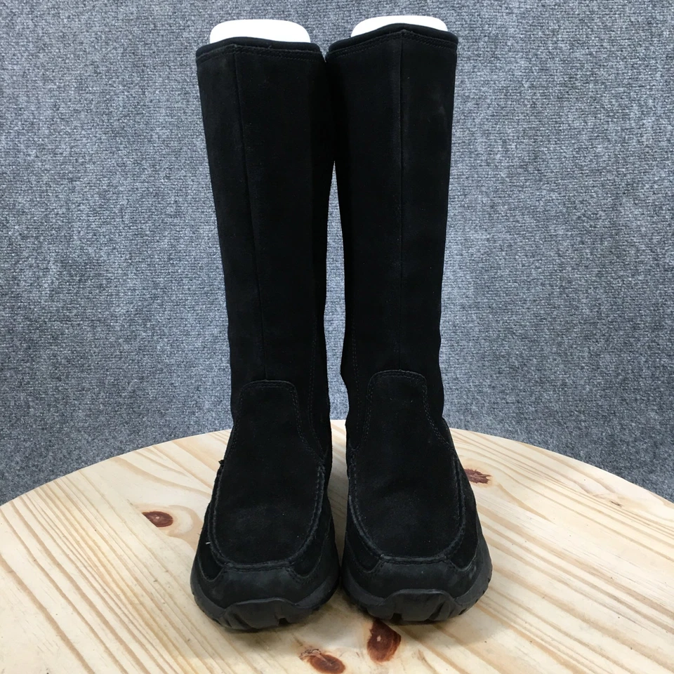 Botas Lands End para mujer 7,5 B negras altas de invierno gamuza punta redonda cremallera Foto 4 de 4