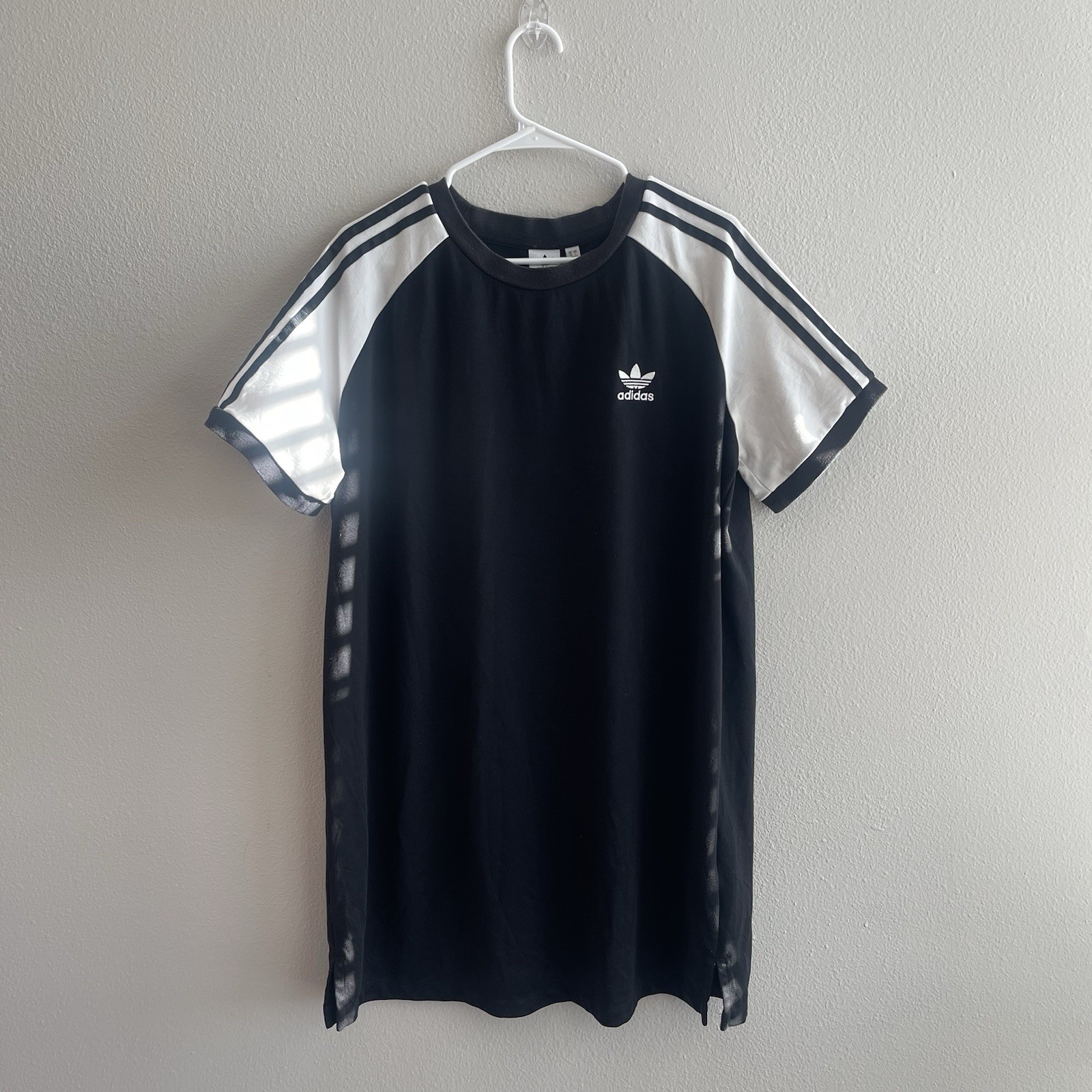 Adidas Originals Trefoil 3 Stripe T Shirt Black White Size Large
