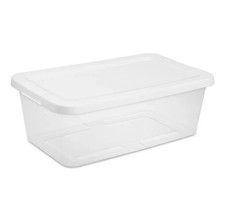 Sterilite Set of 4 12 Quart Storage Boxes, Clear Plastic Storage Bin