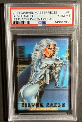 2024 Marvel Masterpieces '92 Platinum Lenticualr Silver Sable PSA 10 Gem