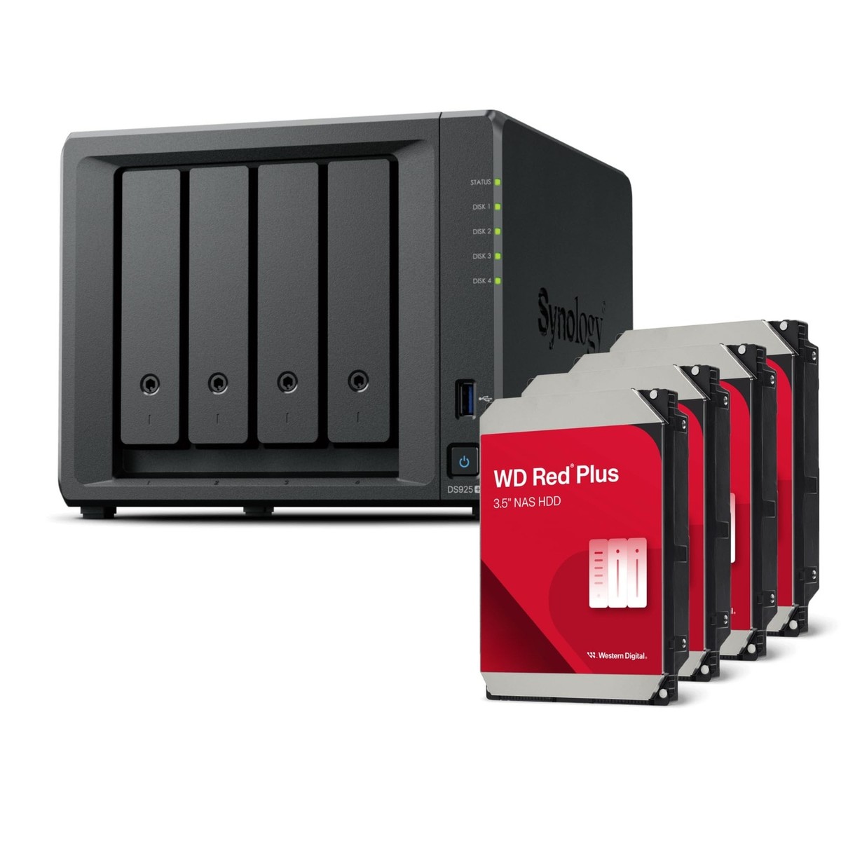 Synology DS925+(2X 2.5GbE Ports, Ryzen V1500B, 4GB RAM) 4-Bay 16TB