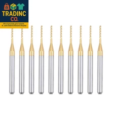 10Pcs 1Mm Titanium Coat Carbide End Mill Engraving Milling Cutter CNC Router Bit