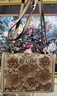 BRIGHTON CHANTILLY FRANCOISE FRENCH  AUTUMN FLOWERS ORGANIZER CROSSBODY BAG RARE