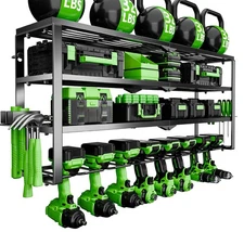 Power Tool Organizer Wall Mount, 4 Layers Tool Storage Rack with 8 Cordless D...