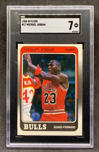 1988-89 Fleer MICHAEL JORDAN Chicago Bulls HOF MVP #17 NM Near Mint SGC 7