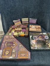 Portofolio Scrapbooking Embellishment Collection - Purple Floral Treasures Lot