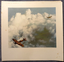 Messerschmitt Bf-109 jagt eine Spitfire Gro&szlig;es Plakat 1941 Luftwaffe Agfa foto
