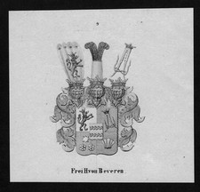 1840 - von Beveren Wappen Adel coat of arms heraldry Heraldik Lithographie