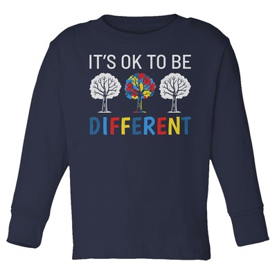 It's OK to Be Different Tree - Autism Awareness Toddler Long Sleeve T-Shirt