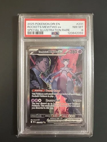 Team Rockets Mewtwo EX 231/182 Special Illustration Sv10: Destined Rivals PSA 8