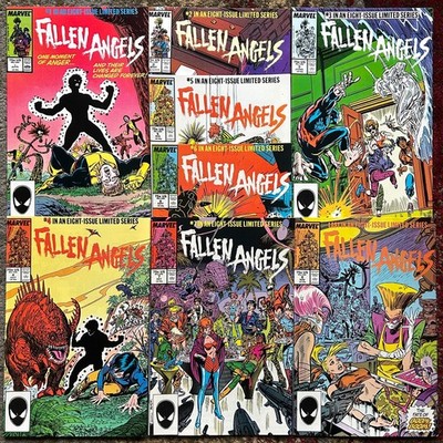 all 8 Fallen Angels by Kerry Gammill + Jo Duffy Complete Set 1987 Marvel Comics