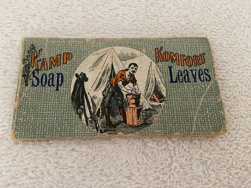 Antique KAMP KOMFORT Soap Leaves Travel Book Soap Sheets Portland ME Litho Cover