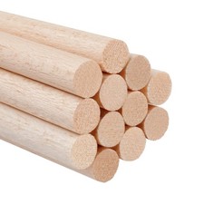 1/2 x 12 Inch Round Wood Dowel Rods Wood Sticks Wooden Dowel Rods Unfinished ...