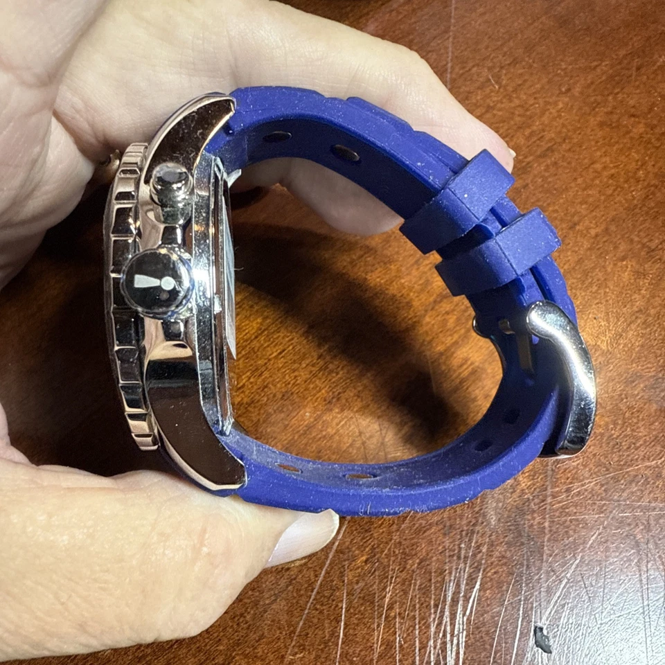 KYBOE! Giant Mariner 48mm Blue 10ATM WR Quartz Watch KY 48008 15 Needs Battery - Image 4 of 4