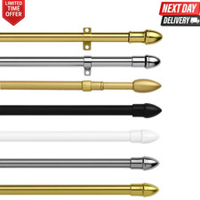 Extendable Cafe Rod Pole Voile Net Curtain Pole Rail 50-220cm Chrome Brass Black