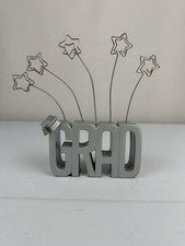 Grad Graduation Picture Note Holder Silvertone
