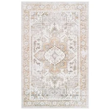 Pemberly Row 9'-0" X 12'-0" Polyester Power Loomed Rug In Beige And Gold