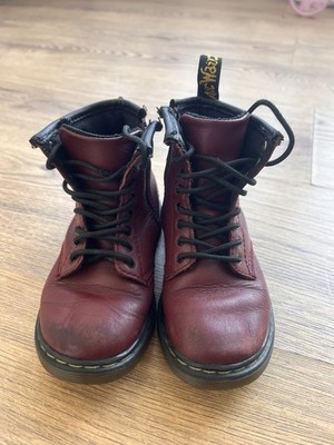 Dr. Martens Air Wair Burgundy Kinder Kleinkind Stiefel UK8 US9 EU26 Hüpfsohlen