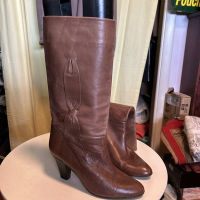 Salamander France Boots Leather Brown Bow detailed size: EU 39 US 8