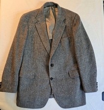 Jos. A. Bank Harris Tweed Blazer Sport Coat Jacket Brown Herringbone Men  s 42R