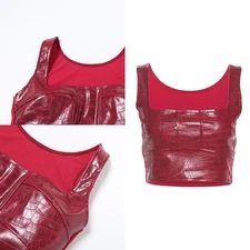 Women Cropped Top Music Blouse Stage Vest Night Dating Tank Tops Going Out