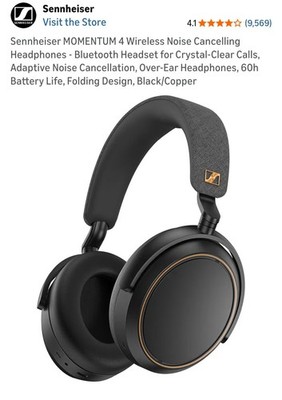 NNHEISER4.1 (9,569)Sennheiser MOMENTUM 4 Wireless Noise Cancelling Headphones